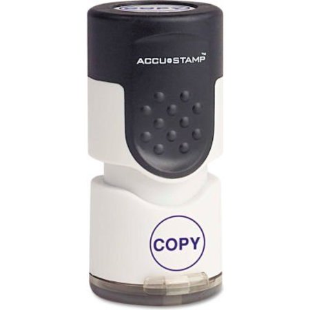 COSCO ACCUSTAMP® Pre-Inked Round Stamp with Microban, COPY, 5/8" dia, Blue 35653